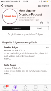 Podcast in der App